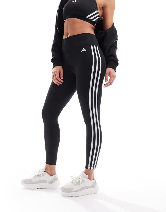 adidas performance - adidas Training Train Essentials 3 stripe leggings in black