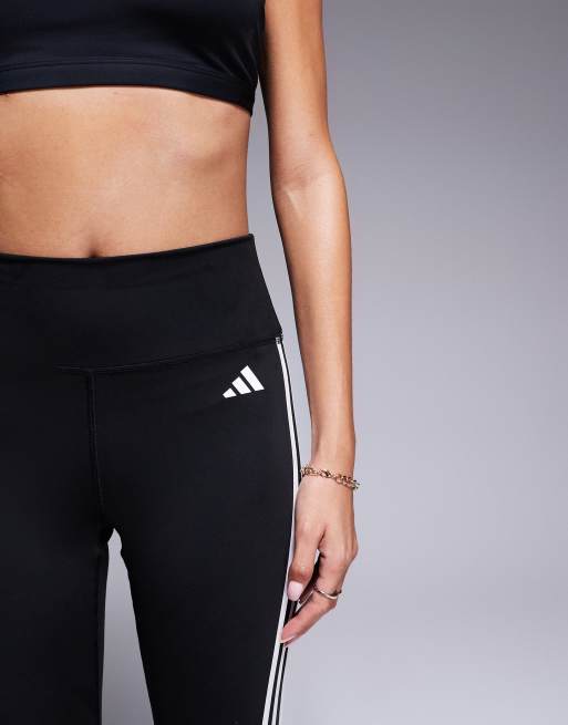 adidas Performance Train Essentials 3-stripes High-waisted 3/4 Leggings -  Black