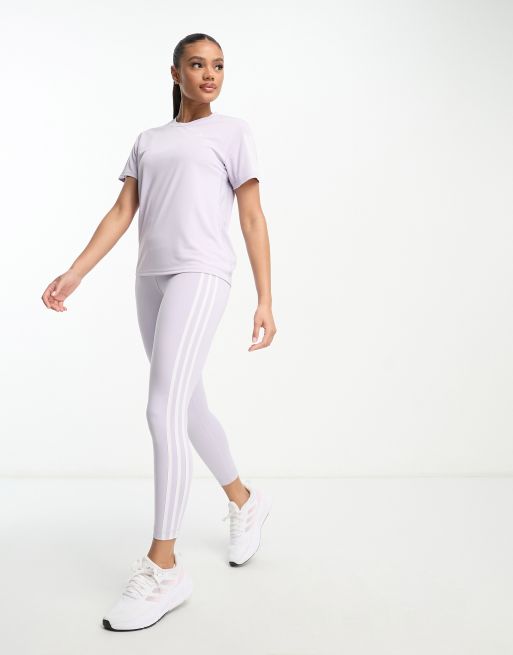 adidas Originals 3 stripe leggings in mauve