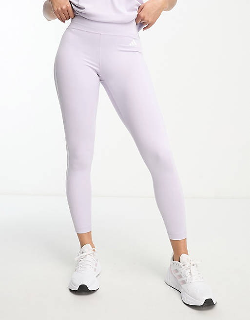 leggings stripe lilac adidas 3 in Training Essentials | ASOS Train