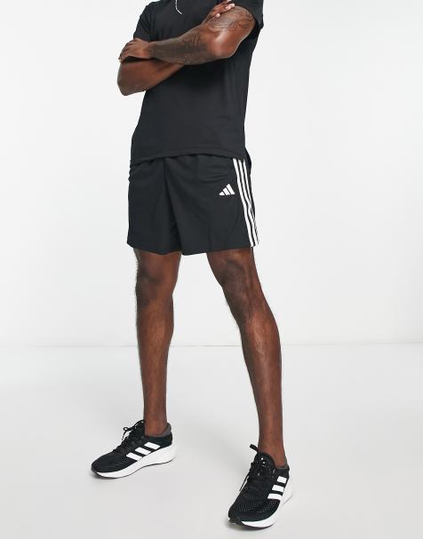 adidas Training Tech Fit 3 stripe shorts in black