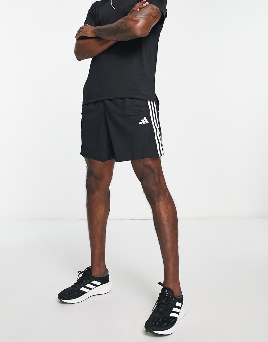 adidas Training Train Essentials 3 stripe shorts in black