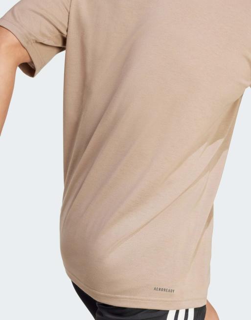 adidas - Training - Train Essentials - Feelready - Trainings-T-shirt in krijtbruin / zwart, 4 van 4