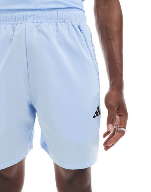 adidas - Training - Train Essentials - Geweven trainingsshorts in glow blue / zwart , 4 van 5