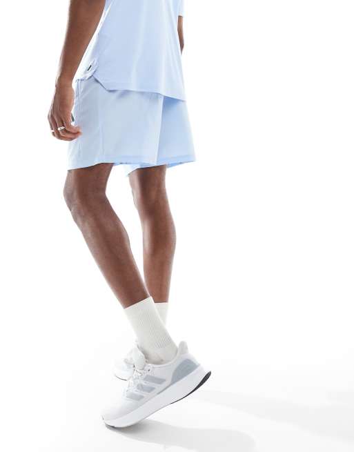 adidas - Training - Train Essentials - Geweven trainingsshorts in glow blue / zwart , 5 van 5