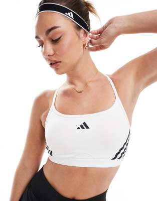 adidas Training Train Essentials low support sports bra in white