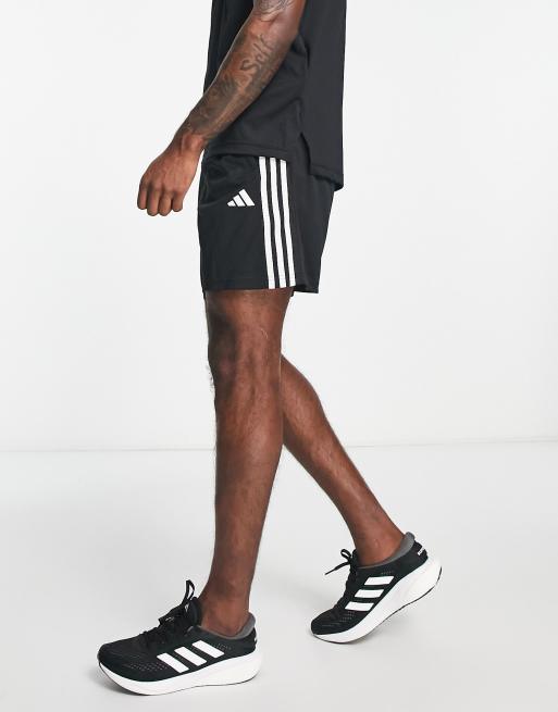 adidas Training - Train Essentials - Pantaloncini neri con 3 strisce, 3 di 4