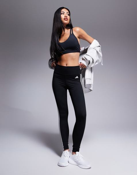 adidas Training – Train Essentials – Svarta leggings med 3 ränder - view 1