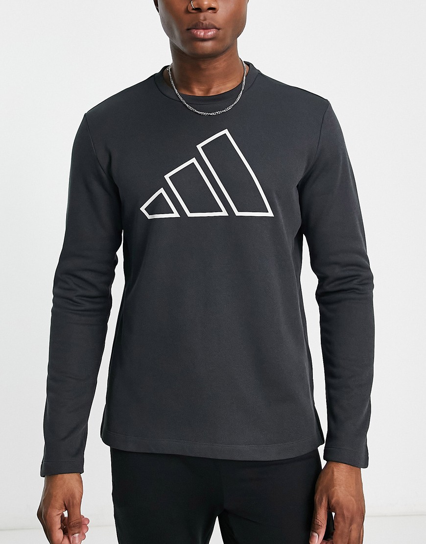 Adidas Training Train Icons 3 bar logo sweat in black