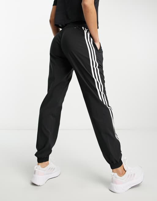 adidas Wrapped 3-Stripes Snap Pants (Plus Size) - Black, Women's Training