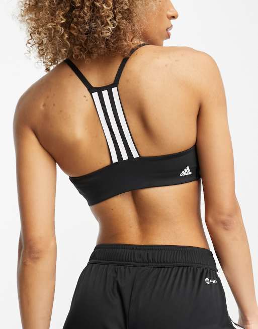 adidas Training - Train Icons - Brassière de sport à 3 bandes maintien léger - Noir, 2 de 4