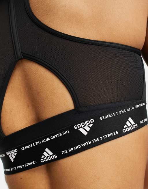 adidas Training - Train Icons - Brassière de sport à 3 bandes maintien  léger - Noir