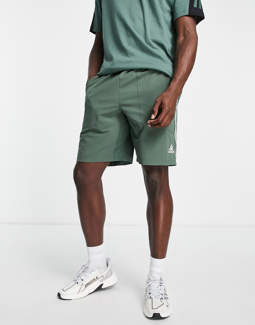 Adidas Originals Adidas Training Train Icons Logo Shorts In Mid Green