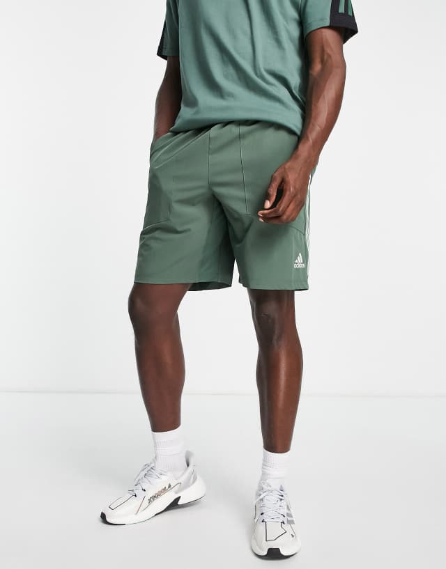 adidas Training Train Icons logo shorts in mid green