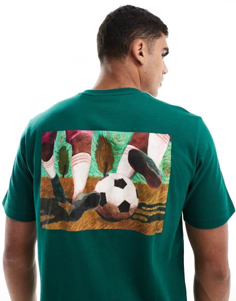 adidas Training - Turkis T-shirt med fodboldprint på ryggen - view 1