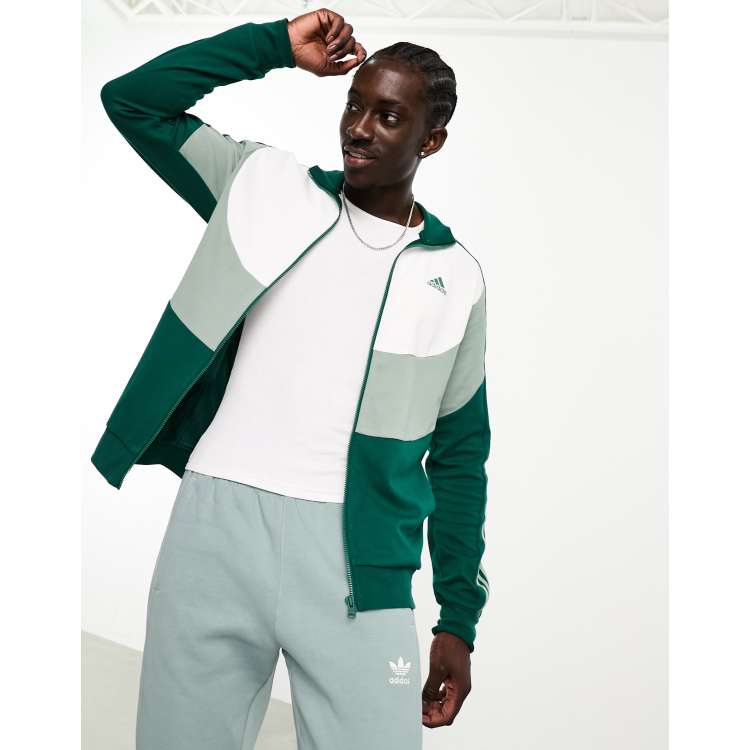 adidas Training Tuta sportiva colorblock verde e bianca ASOS