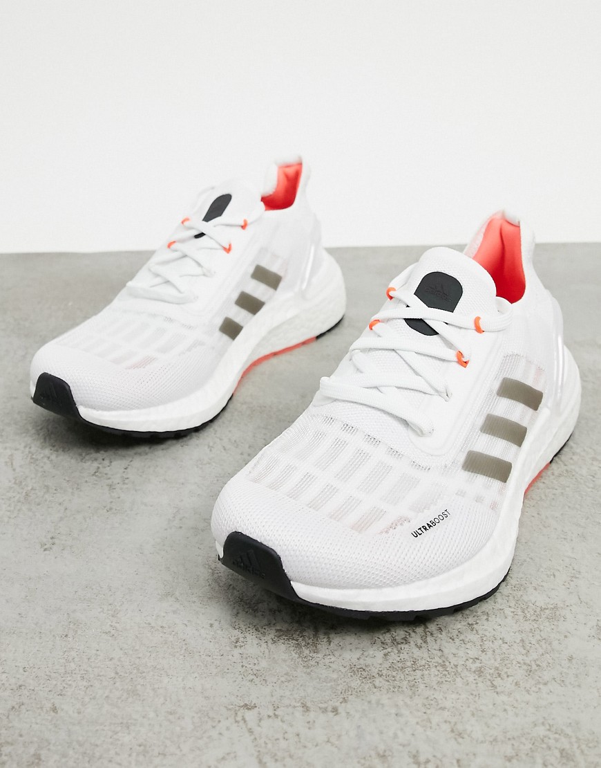 Adidas training Ultraboost S.RDY trainers in white black & solar red