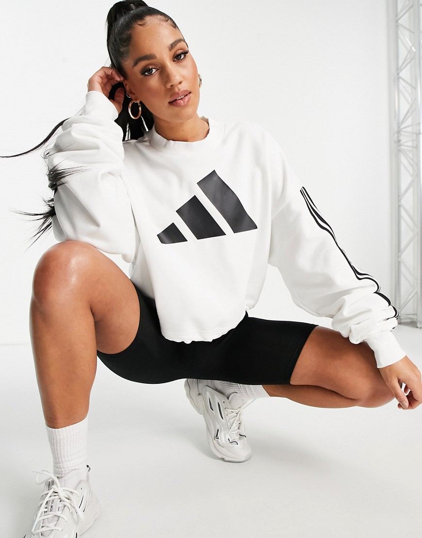 adidas - Training - Verstelbare sweater met 3-Stripes in wit