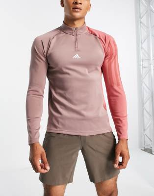 adidas Training Vintage Sports panelled 1/4 zip sweatshirt in brown - ASOS Price Checker