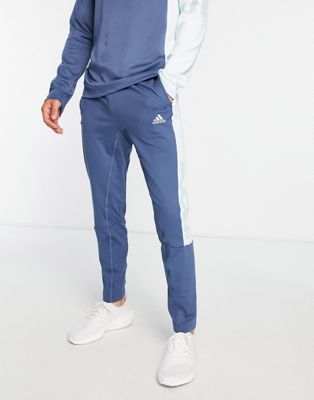 adidas Training Vintage Sports panelled joggers in navy