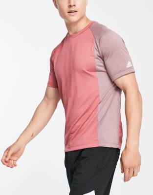 adidas Training Vintage Sports stripe panelled t-shirt in red - ASOS Price Checker