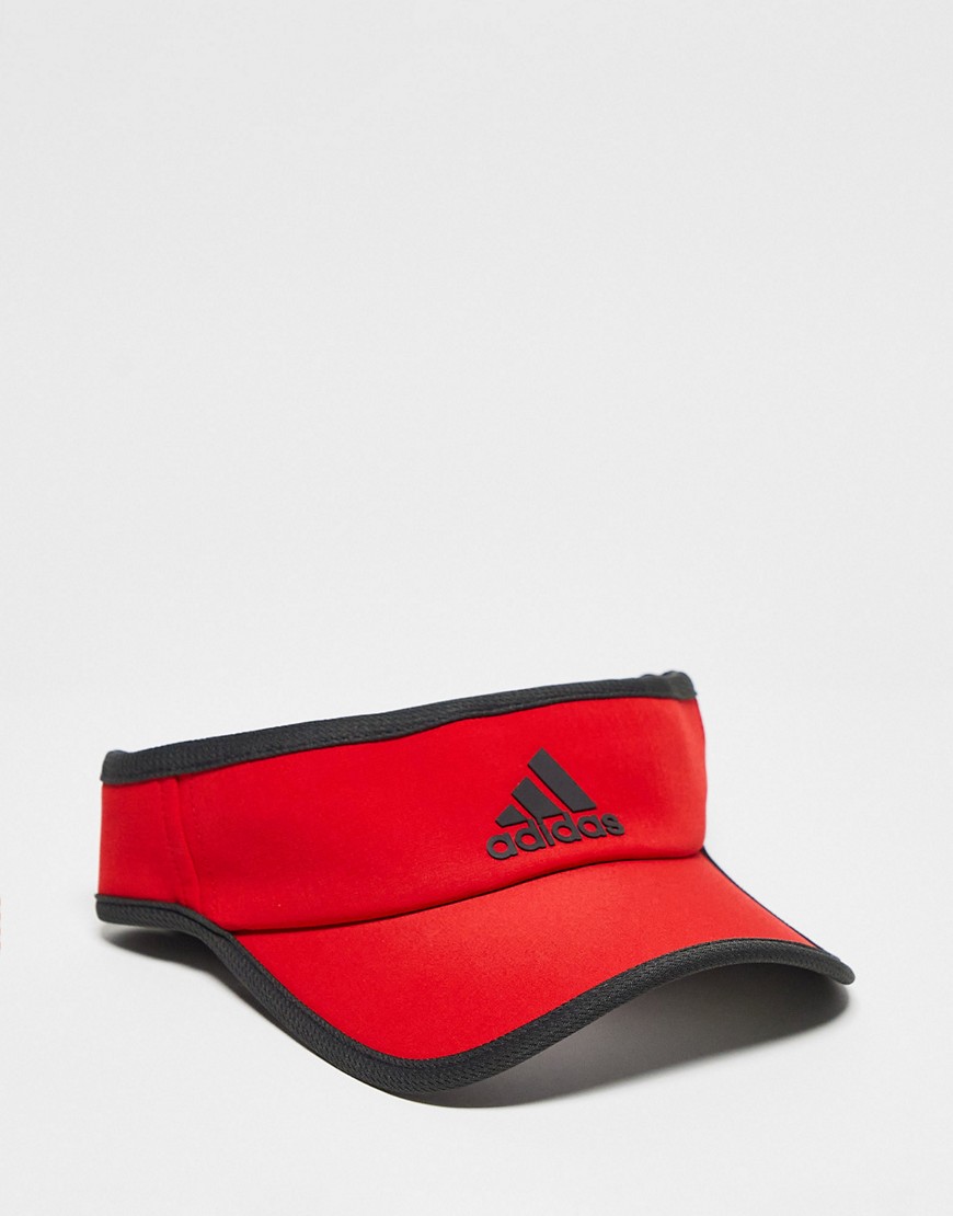 adidas Training visor in red with black piping