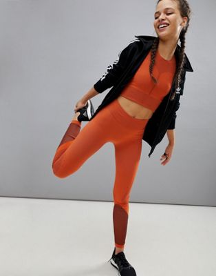adidas black and orange leggings