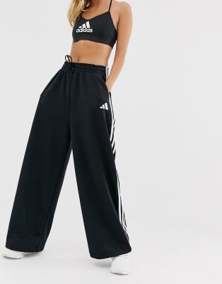 adidas track pants womens wide leg