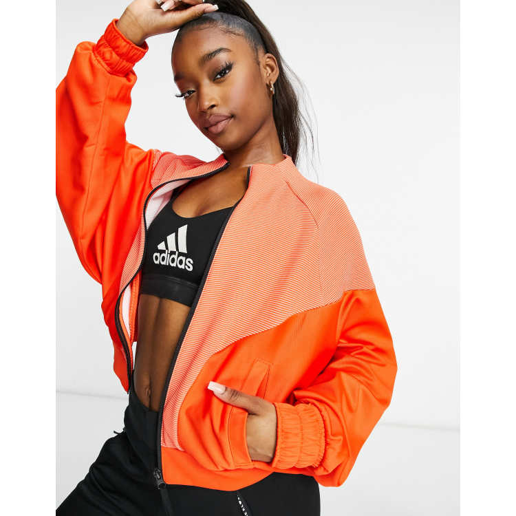 adidas Training x Karlie Kloss Training cropped jacket in red