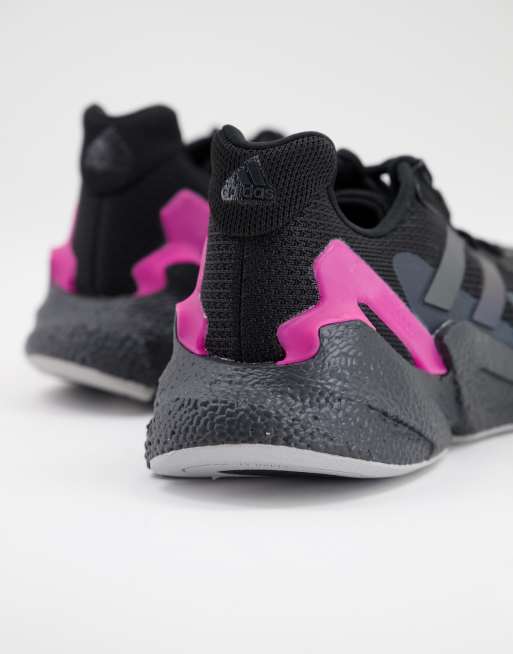 batalla Comprimir maceta adidas Training X9000L4 trainers with pink detail in black | ASOS