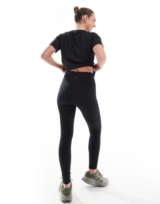 adidas - Training Yoga All Me - Leggings neri modellanti, 4 di 5
