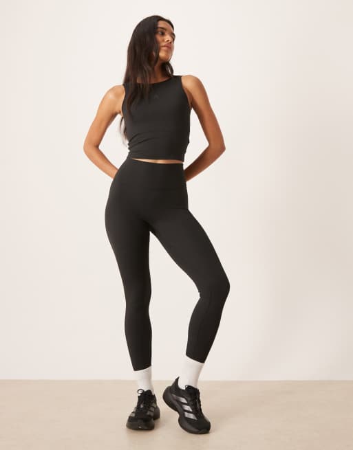 adidas Training Yoga motion texture tank in black, 4 of 4