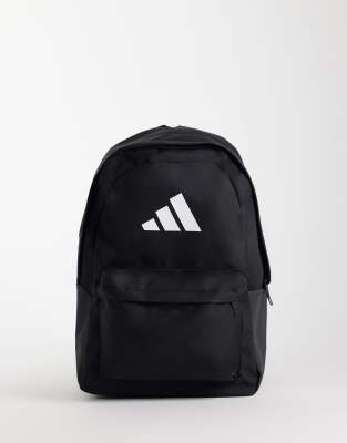 Adidas Uomo Nero Chrome Classic 3 Bar Logo Backpack - Immagine 6