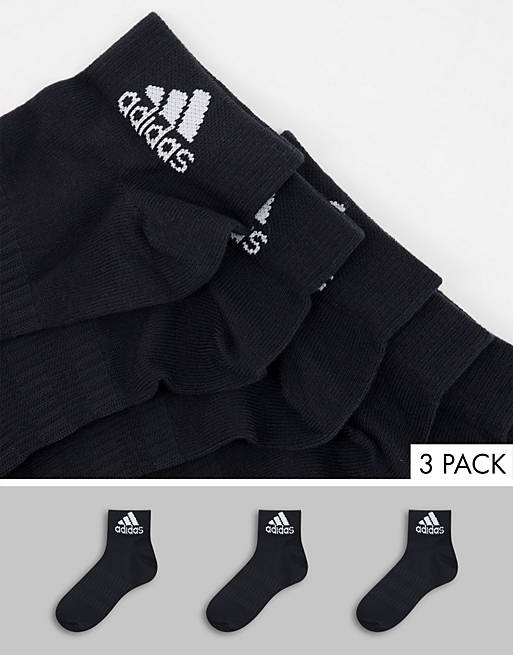 adidas Training – Zestaw 3 par czarnych skarpetek do kostki