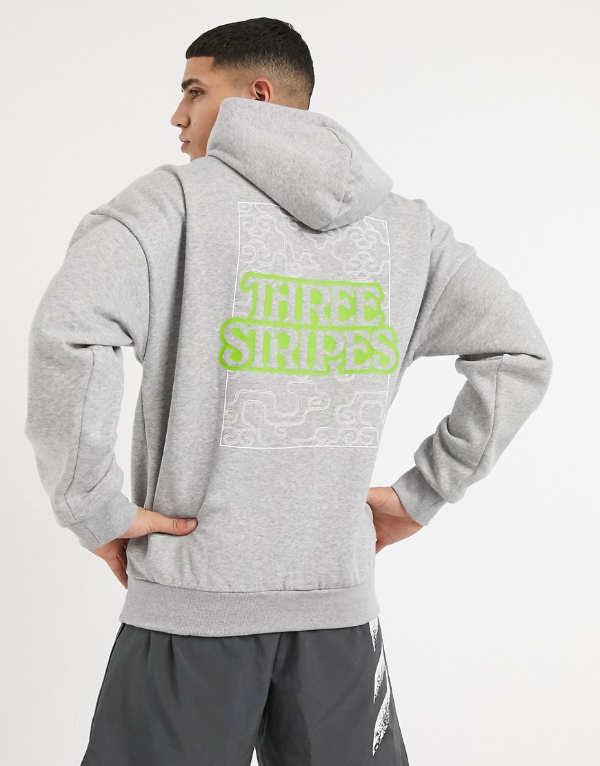 Adidas Training zip through hoodie in grey with small logo