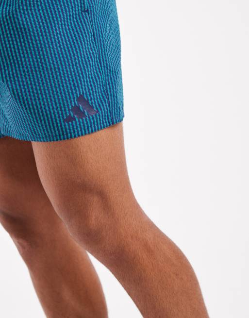 adidas - Training - Zwemshort van seersucker in blauw en groenblauw, 4 van 5