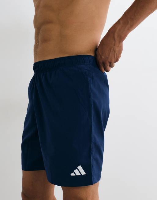 adidas Trainings-Badeshorts mit 3 Streifen in Blau, 2 von 5