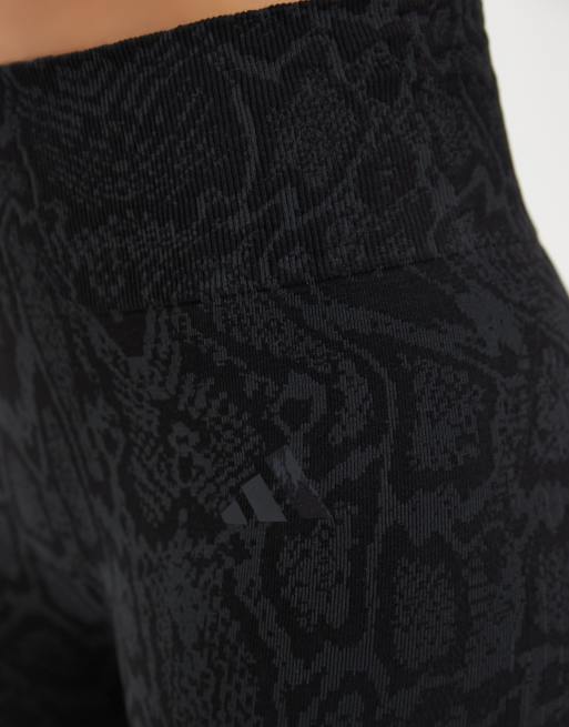 adidas Trainings-Leggings in voller Länge mit grauem Schlangenprint, 3 von 5