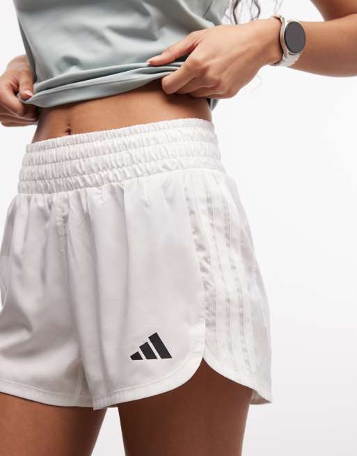 adidas Trainings-Shorts mit hohem Bund in Weiß und Schwarz, 2 von 5