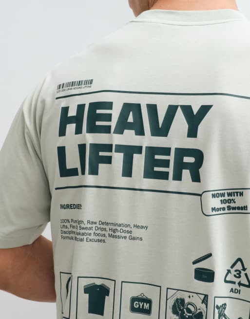 adidas Trainings-T-Shirt mit Lifter-Rückendruck in Salbeigrün, 3 von 5