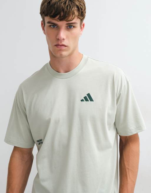 adidas Trainings-T-Shirt mit Lifter-Rückendruck in Salbeigrün, 4 von 5