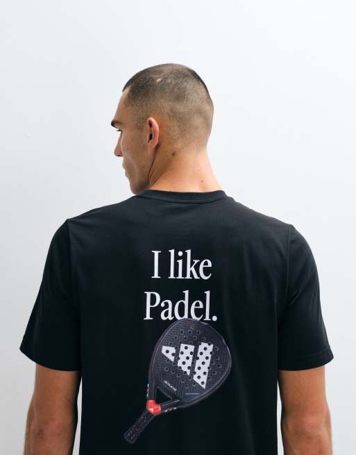 adidas Trainings-T-Shirt mit Padel-Rückendruck in Schwarz, 3 von 5