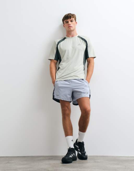 adidas trainings tech colourblock short in grijs, 2 van 5