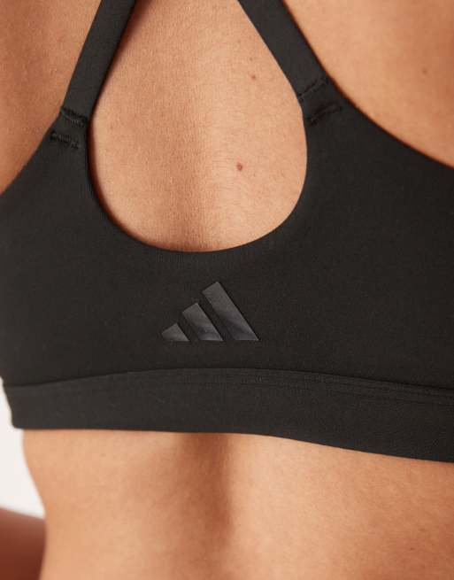 adidas – Träning – All Me – Svart sportbehå med lätt stöd, 4 av 4