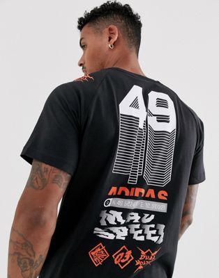 adidas – Träning – GRFX – Svart t-shirt med grafik
