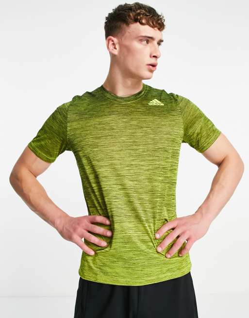 adidas – Träning – Gul t-shirt i graderande färgning