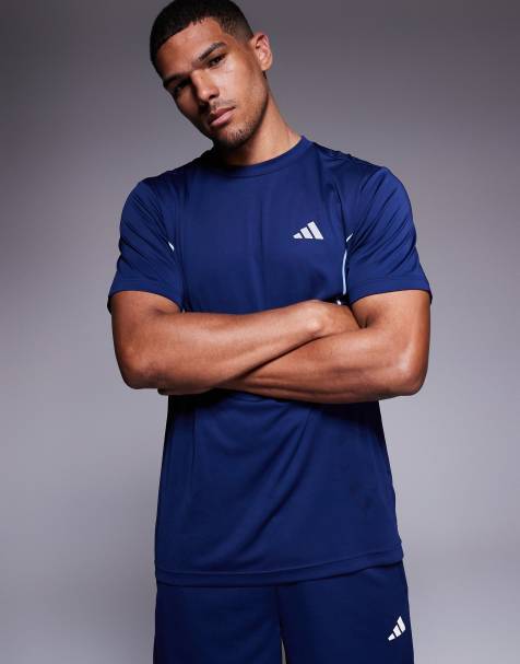 adidas – Träning – Marinblå t-shirt i tech-modell - view 1