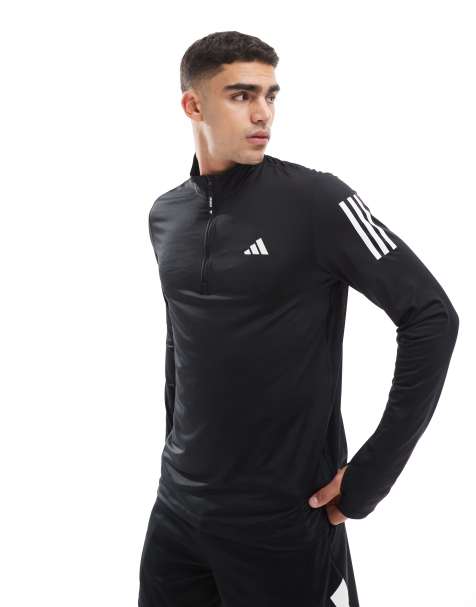 adidas – Träning – Own The Run – Svart topp med 1/4-lång dragkedja - view 1