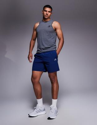 adidas – Träning – Tech - Marinblå shorts - view 1