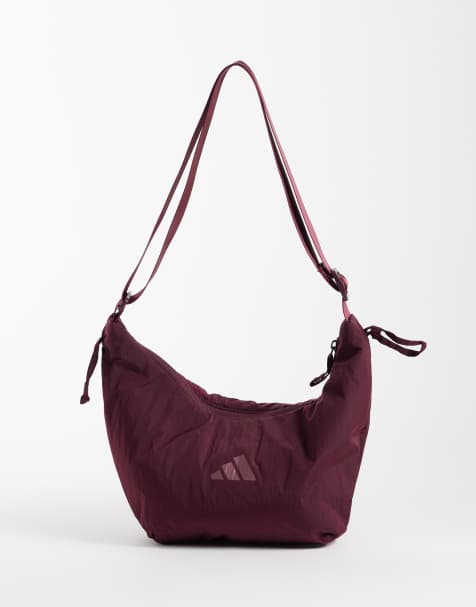 adidas träningsaxelväska i burgundy i nylon - view 1